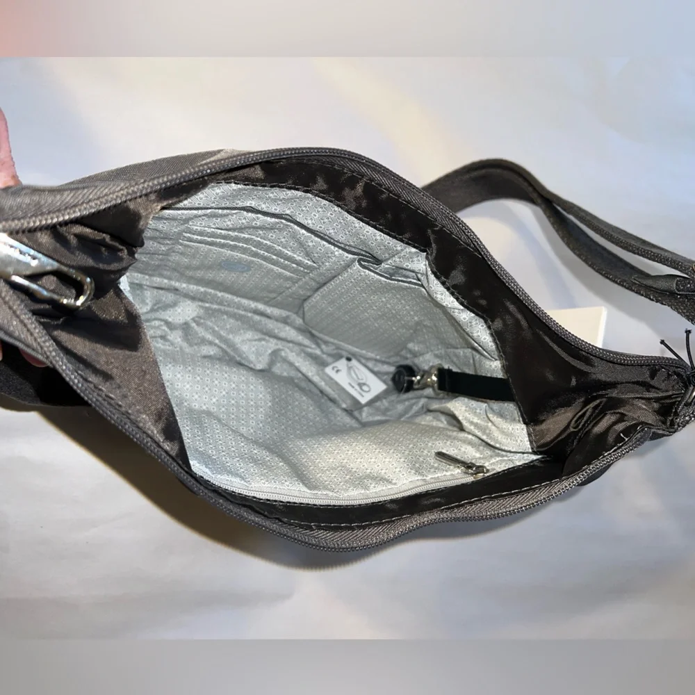 Travelon Anti-Theft Security East/West Gray Hobo Bag NWT